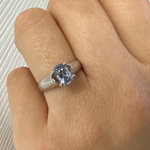 Ceylon sapphire ring Light Blue sapphire engagement ring 14KT gold solitaire ring