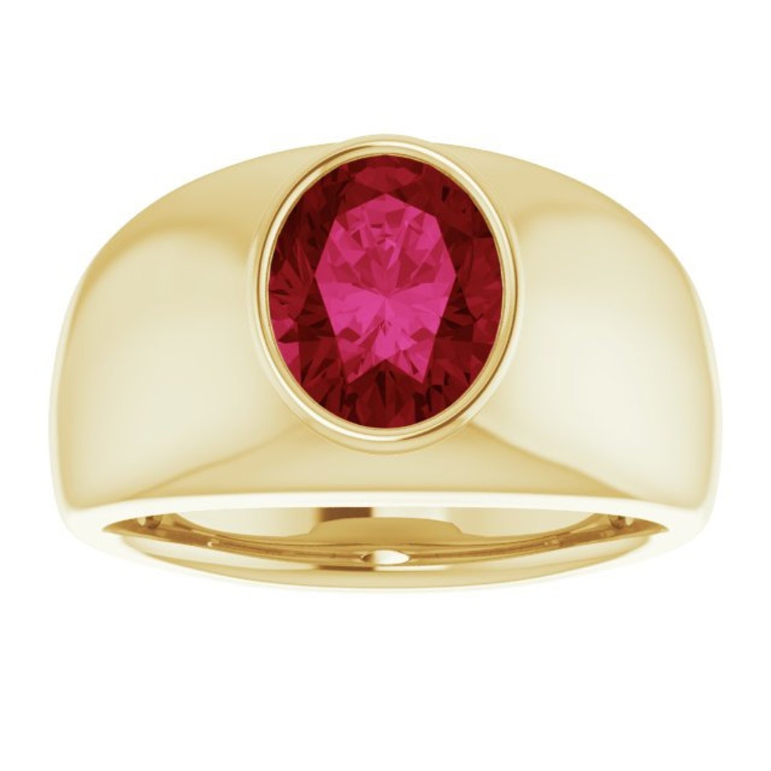 Ruby Mens Ring Natural Earth Mined Ruby 1.50ct Oval Ruby Ring Mens Red