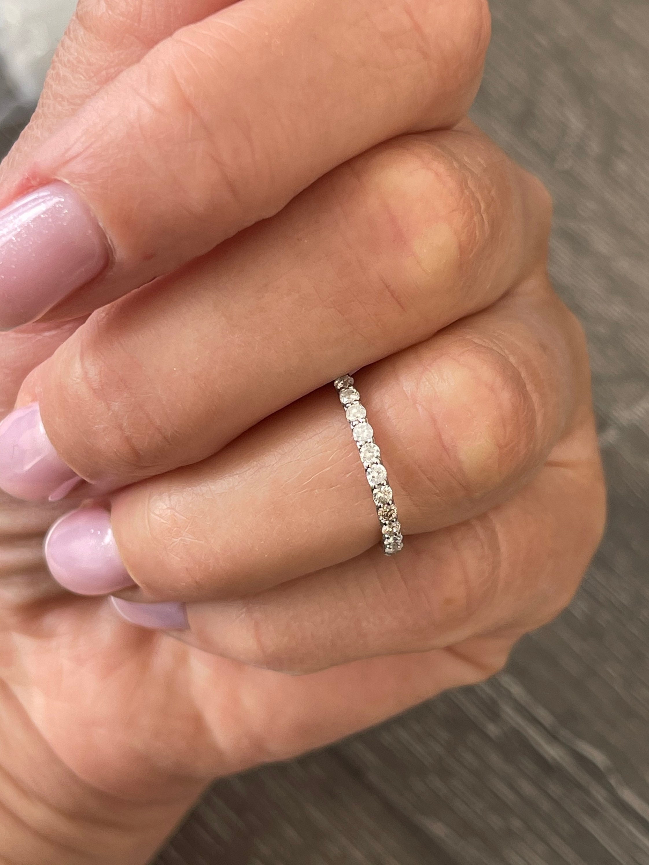 Salt Pepper Eternity Ring Gray Diamond Ring/0.75ct Salt Pepper Etsy