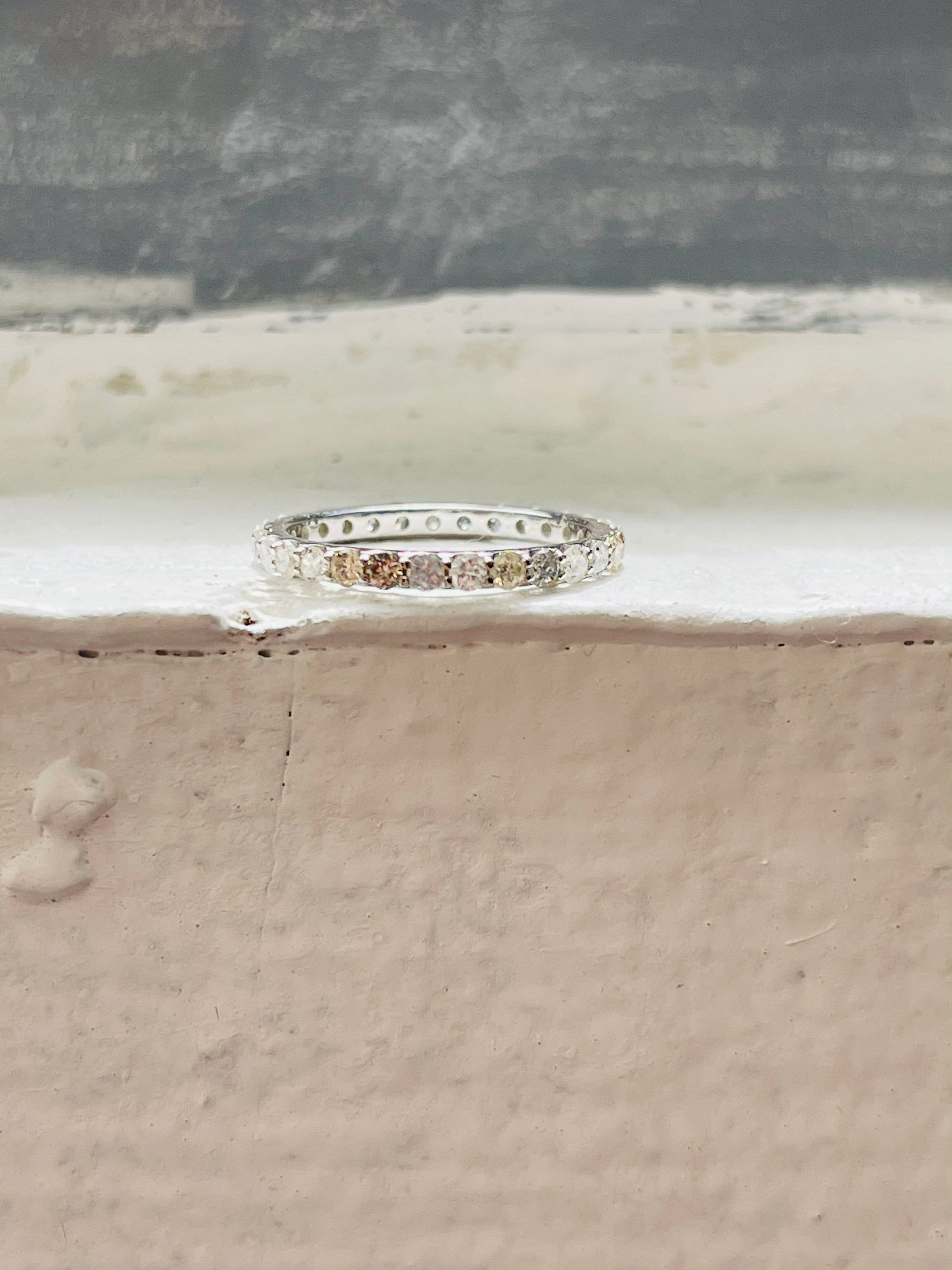 Salt Pepper Eternity Ring Gray Diamond Ring/0.75ct Salt Pepper Etsy