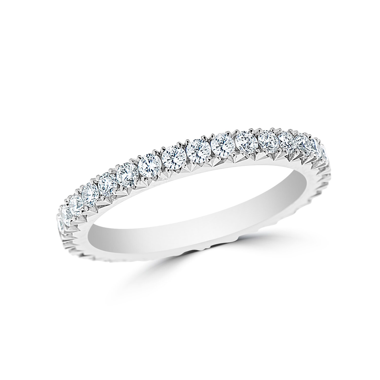 Eternity diamond ring 14KT rose gold/1ct diamond wedding band | Etsy