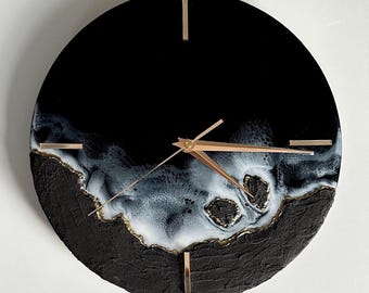 Horloge murale unique en résine époxy | Design moderne et fabrication artisanale | Cadeau idéal pour la maison