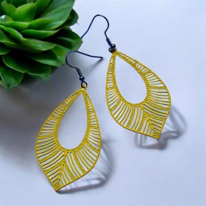 Bright Earrings, teardrop earrings, comfortable earrings, everyday earrings, gifts for her, no plastic packaging, yellow earrings