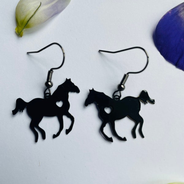 Horse Earrings, Cheltenham races, Horse riding, jockey gifts, Horse gifts, Gifts for Her, No plastic packaging, black beauty gifts,