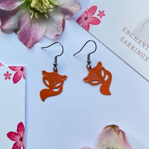Foxy Earrings, orange earrings, fox gifts, fox love, animal earrings, everyday earrings, gifts for her, no plastic packaging, fox earrings