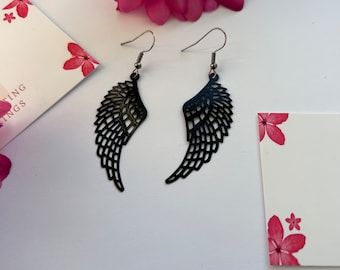 Angel Wing Earrings, laser cut earrings, dangle earring, gifts for mum, Earrings for her, angel gifts, gifts for her