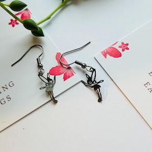 Tinkerbell Earrings, Pixie Earrings, hypoallergenic hooks, Birthday gifts, gifts for her, fairy earrings, fairy gifts, dark green earrings