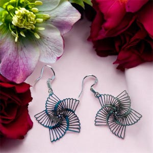 Windmill earrings, fun earrings, star earrings, everyday earrings, earrings for her, gifts for her, no plastic packaging, silver earrings