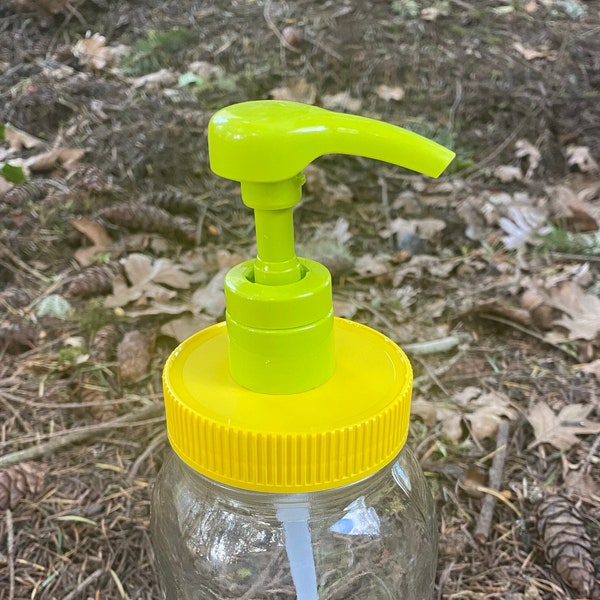 Mason Jar Pump Lid- QUART Size, Lime & Lemon