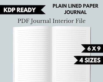 KDP Lined Paper Journal | KDP Journal Interior File | Blank Journal interior Commercial Use KDP | Interior Journal File