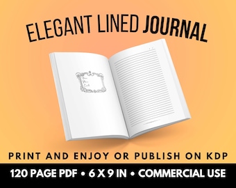 KDP Lined Paper Journal 6 x 9 inches | KDP Journal Interior File | Blank Journal interior Commercial Use KDP | Interior Journal File