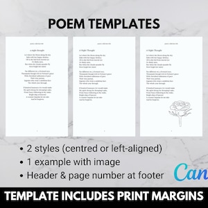 5x8 Modern Poetry Book Template | Canva Book Template | Self-publishing ...