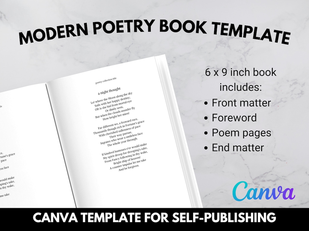 6x9 Modern Poetry Book Template Canva Book Template Self publishing 6x9 Modern Poetry Book Template Canva Book Template Self publishing