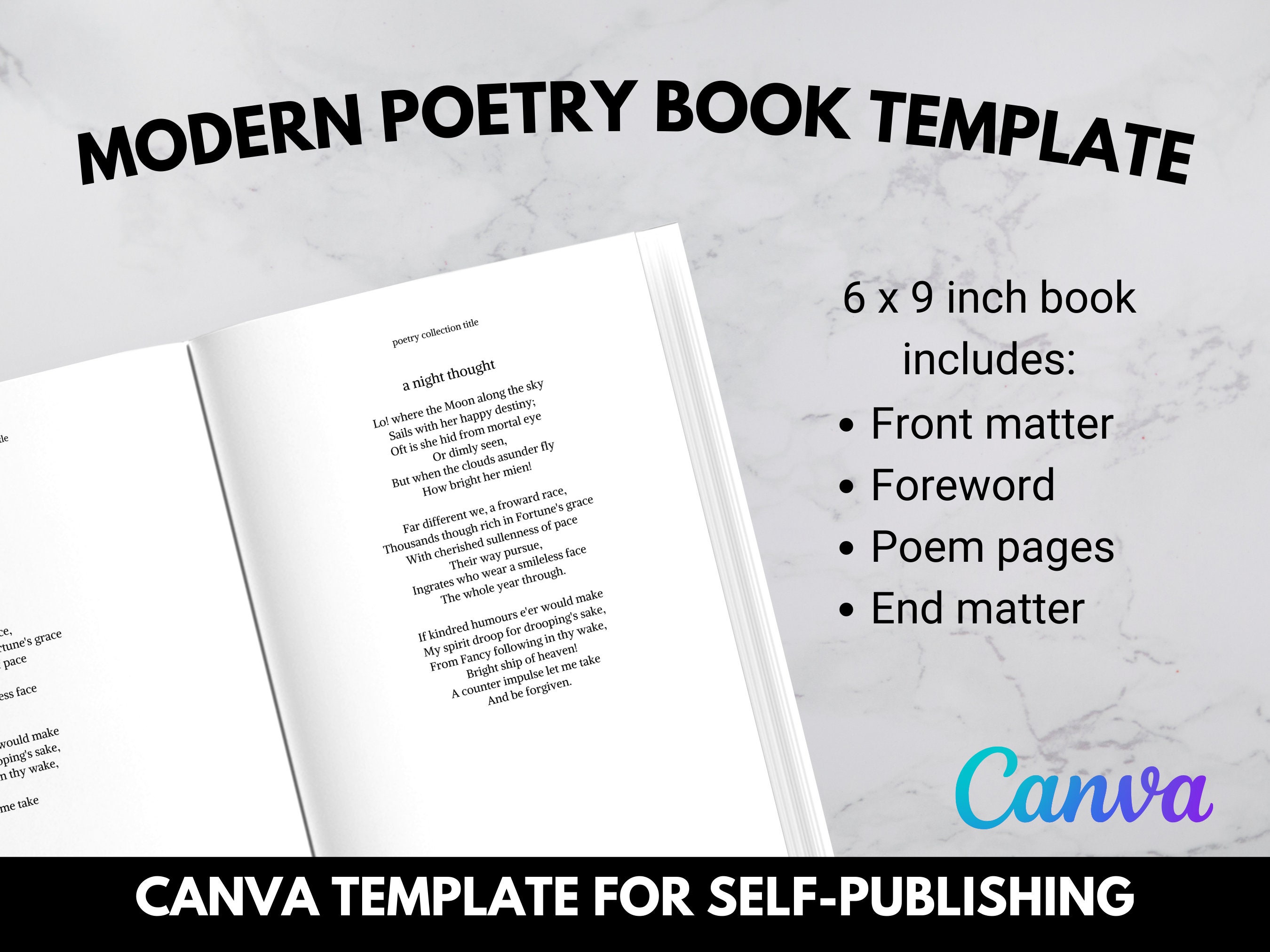 6x9 Modern Poetry Book Template Canva Book Template Self publishing how-long-should-an-ebook-be-the-answer-might-surprise-you