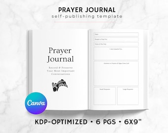 KDP Prayer Journal Canva Template | KDP Journal Interior File | Prayer Journal Commercial Use KDP | Prayer Journal Printable