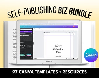 Self-Publishing Biz Bundle: 97 Canva Templates & Resources | Journal Interiors | Picture Book Template | Cookbook Template | Poetry Book