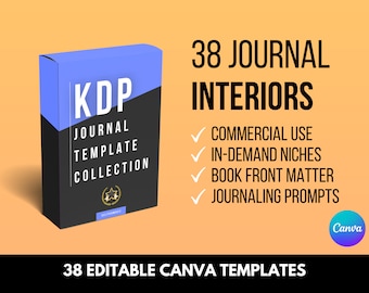KDP Interior Bundle 38 Journals Canva Templates | KDP Journal Interior File | Canva Journal Printable | Low Content Book KDP Bundle