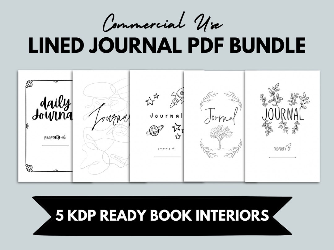 KDP Lined Paper Journal BUNDLE 5 Interior Files for KDP With - Etsy