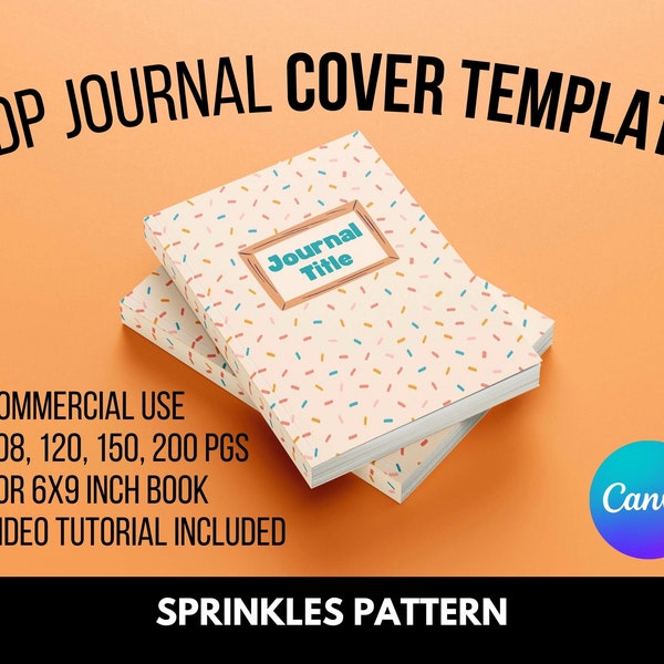 KDP Cover Template Canva (Sprinkles) | Amazon KDP Book Cover Design | 6x9 inch Journal Cover Template | Commercial Use | Self-Publish