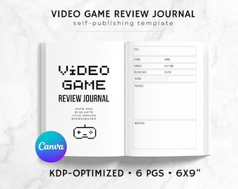 KDP Video Game Review Journal Canva Template | KDP Journal Interior File | Gaming Journal | Amazon Interior KDP | Hobby Journal | Gamers
