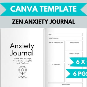 KDP Zen Anxiety Journal Canva Template | KDP Journal Interior File | Mental Health Journal | Mindfulness Journal Printable | Mood Journal
