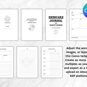 KDP Skincare Journal Canva Template KDP Journal Interior File Skincare ...