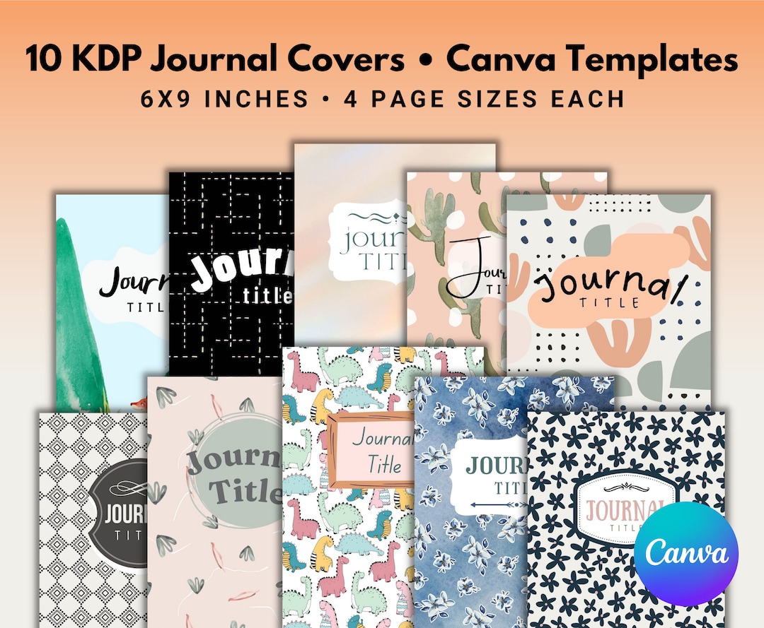 10 Cover Bundle for KDP Journals Amazon KDP Book Cover Design 6x9 Inch