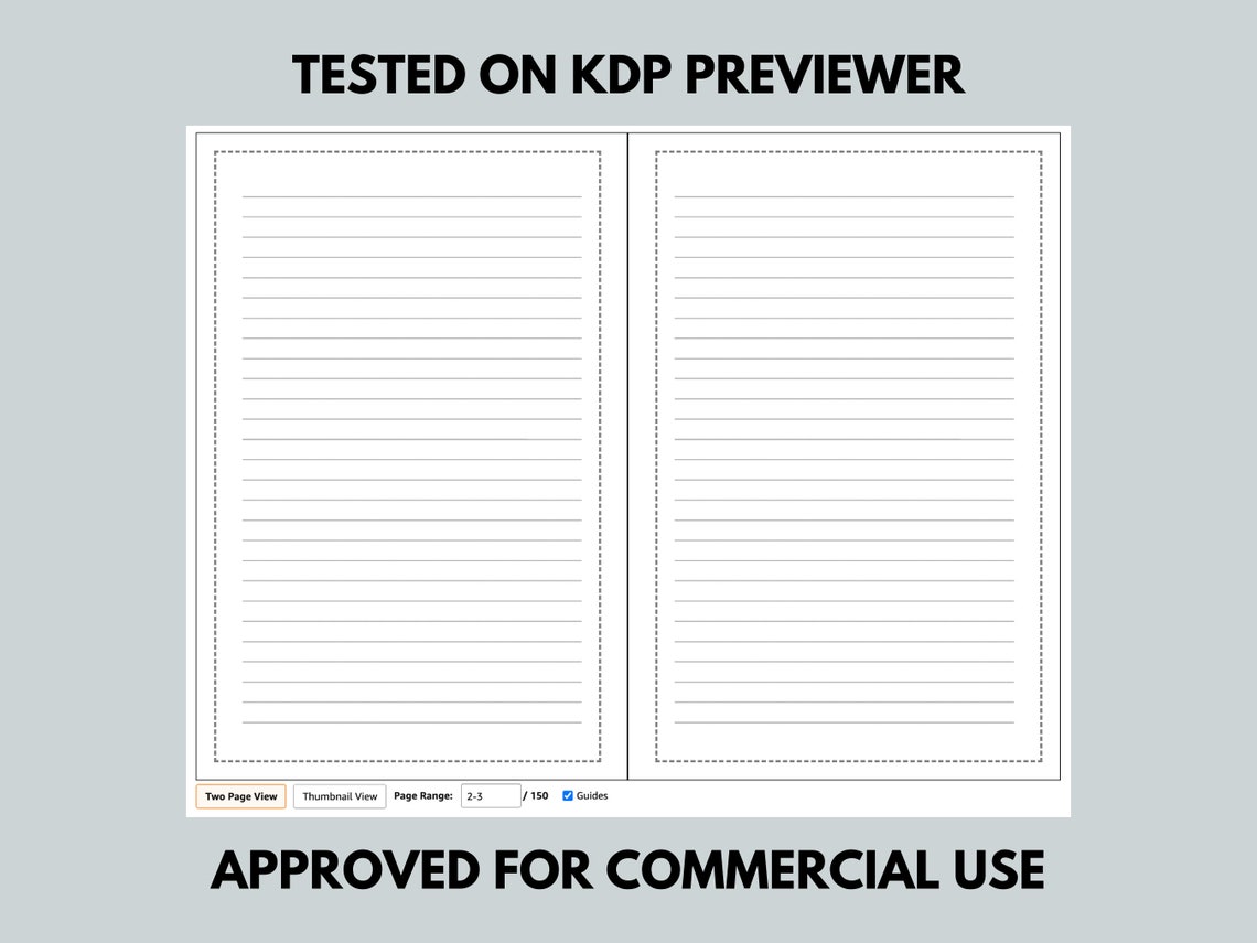 KDP Lined Paper Journal KDP Journal Interior File Blank Journal