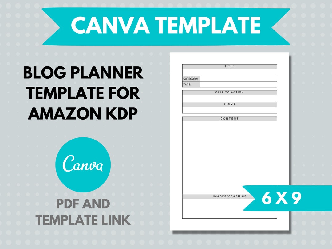 KDP Blog Planner Canva Template | KDP Journal Interior File | Blog Post ...