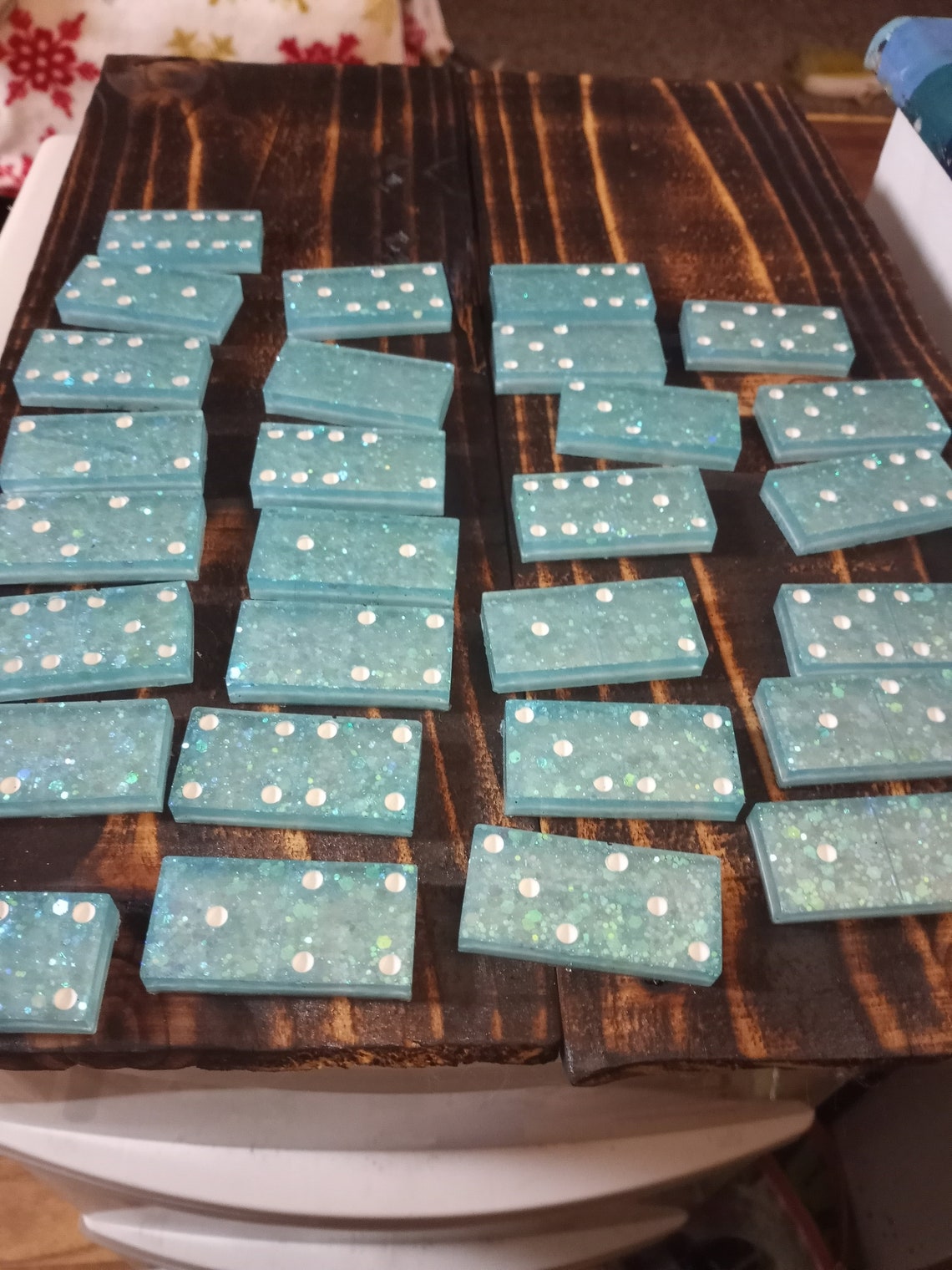 Handmade Resin Domino Set Customizable Domino Set Glitter Etsy