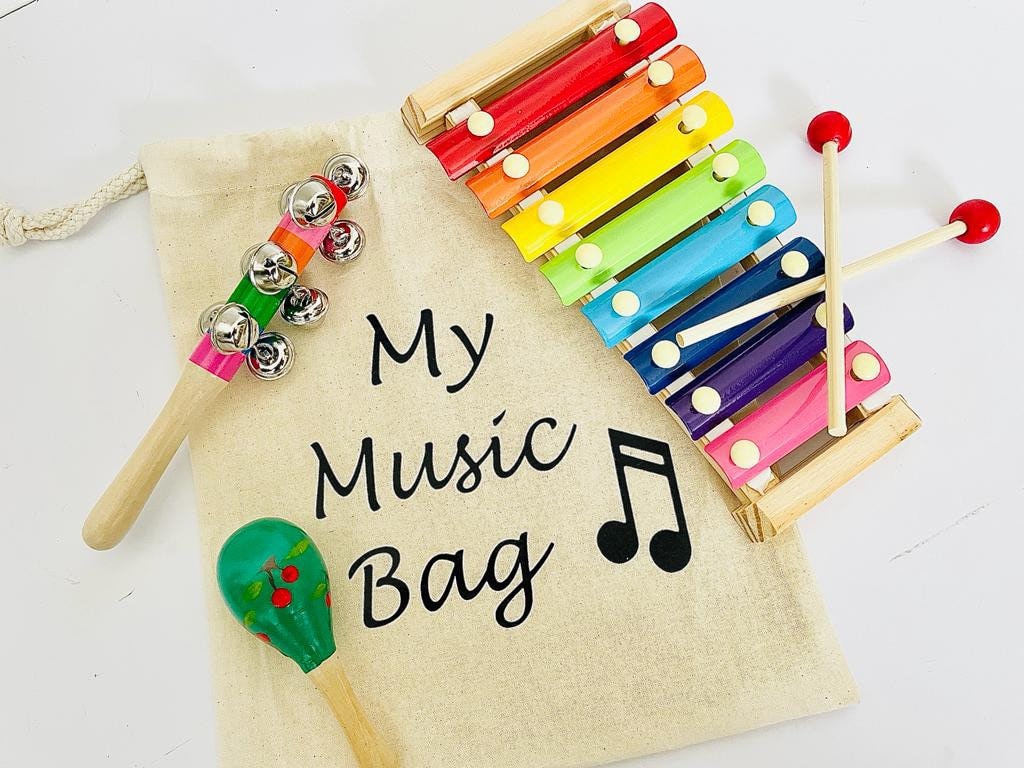 Personalised Music Bag/ Music Gift Set Baby Music Present
