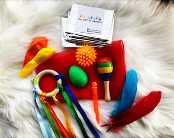 Sensory box/Sensory gift/ baby and toddler sensory present/toddler sensory toys/rainbow sensory favourites/baby sensory box