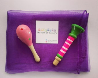 Wooden toy set/ wooden maraca and flute/ toddler wooden musical toys/ wooden gift set