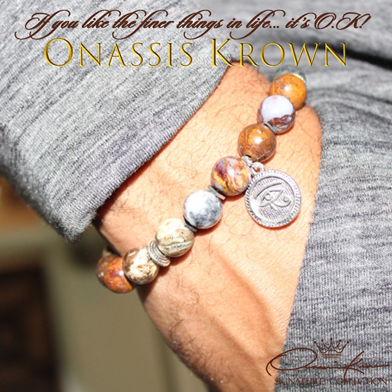 Egyptian Bead Bracelet \u2022 Eye of Horus Pietersite Bracelet \u2022 Rustic Wrist Mala \u2022 Pharaoh Beaded Bracelet \u2022 Onassis Krown Signature Collection