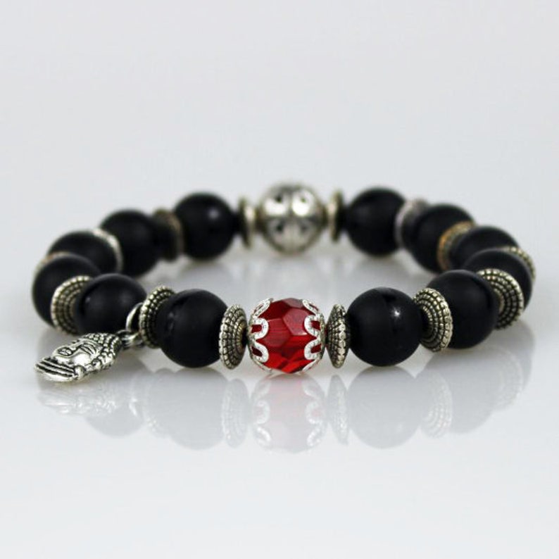 Buddha Bead Bracelet \u2022 Buddhist Charm Bracelet \u2022 Spiritual Prayer Beads \u2022 Tibetan Shamballa Wrist Mala \u2022 Onassis Krown Signature Collection