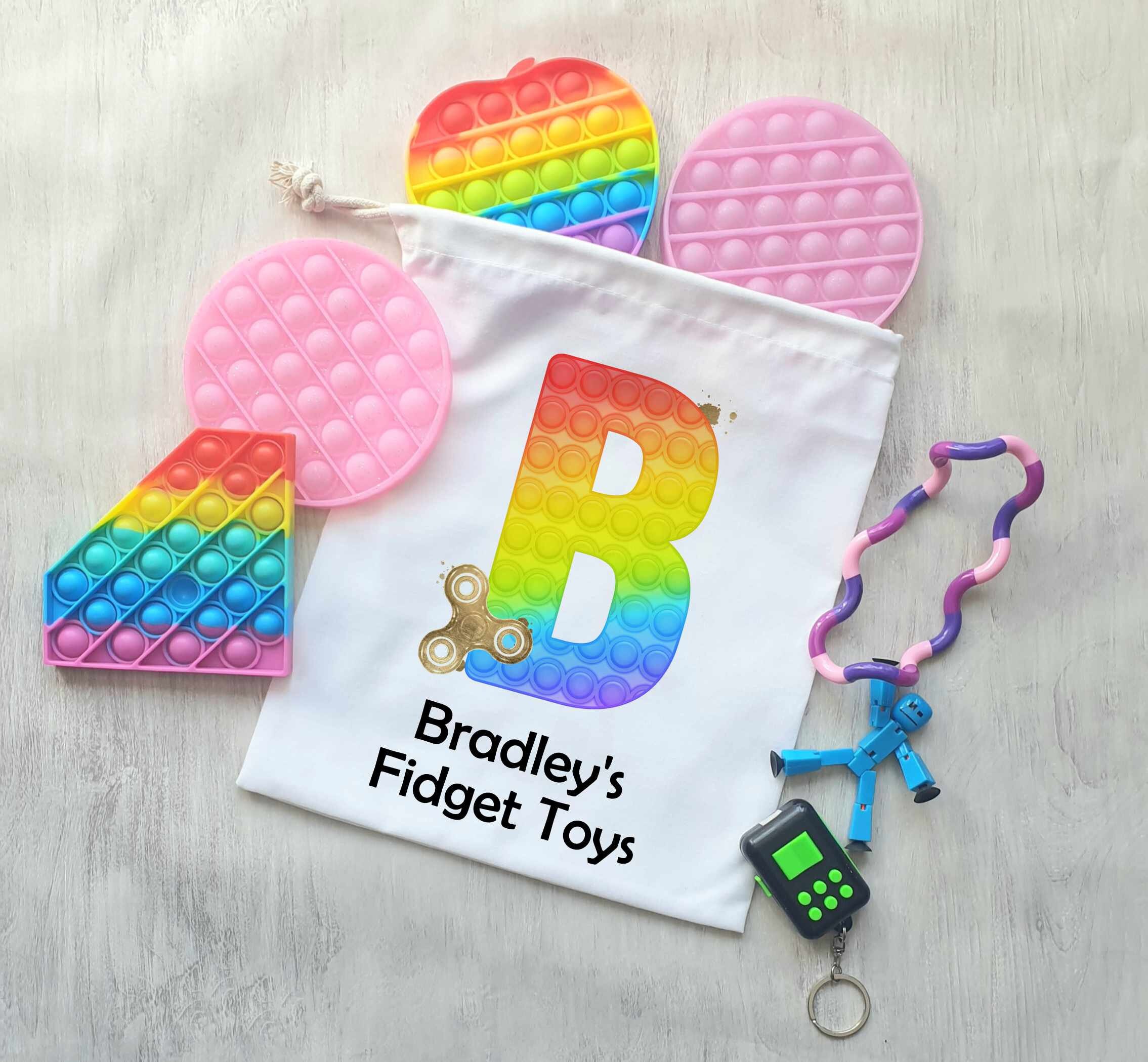 White drawstring fidget toy/ poppit bag Etsy