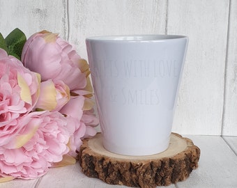 White ceramic plant pot mock up jpeg