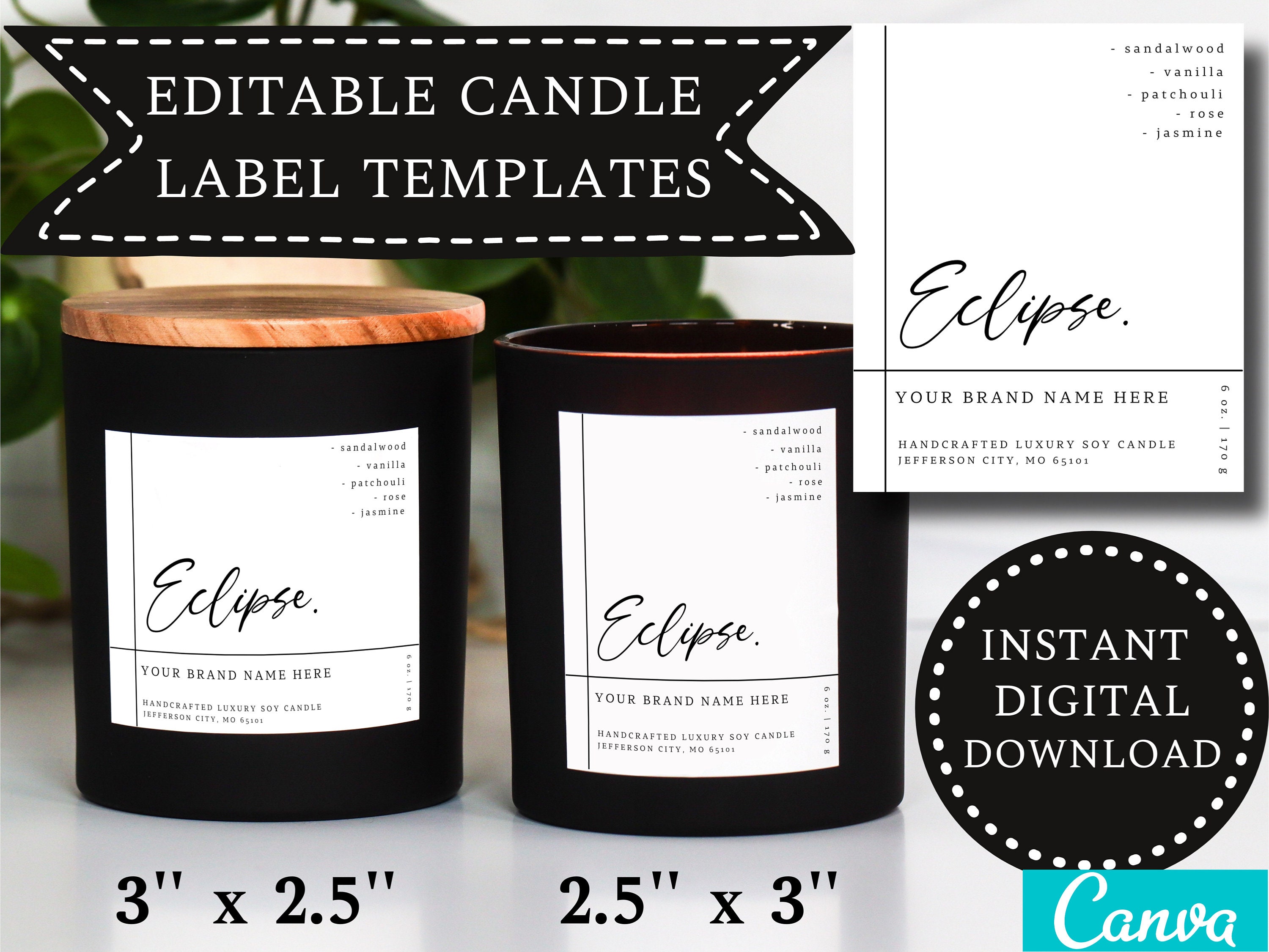 Minimalist Candle Label Template 32 – 413 Studio Design Co