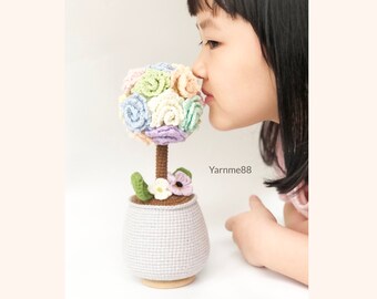 Yarnme88: Roses in the pot crochet Pattern. Amigurumi. PDF. Instant download. English language