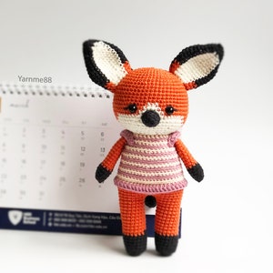 Yarnme88: Chali Fox パターン。あみぐるみかぎ針編み PDF。即時ダウンロード。英語。