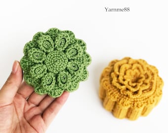 Tea Mooncake Crochet Pattern: Amigurumi Food (PDF, English)