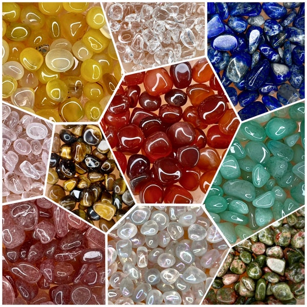 Natural Crystal Chips / Tiny Tumbled Stones / 1oz Bags & .5oz sets