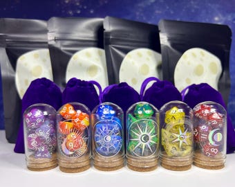 Mini DnD Dice Set: Surprise Mystery Dice in Glass Dome