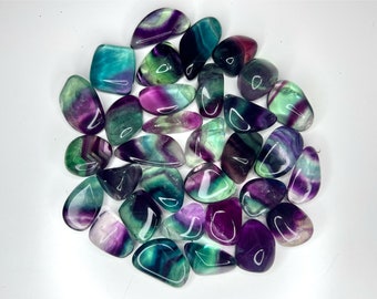 Rainbow Fluorite Tumbled Stone | Crystal for Clarity, Focus & Energy Cleansing – Medium or Large
