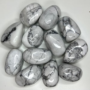 Howlite Premium Tumbles / 1.2 inches / High Polished Tumbled Crystals