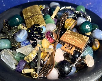 Witchy Apothecary Crystal Confetti Scoop / Mystery Crystal Bag of Metaphysical and Witchy Items