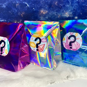 Iridescent Pink Blue or Pearl Crystal Mystery Grab Bags