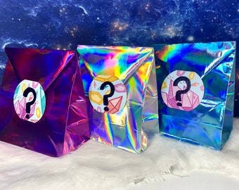 Iridescent Pink Blue or Pearl Crystal Mystery Grab Bags