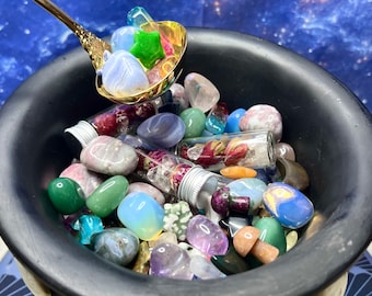 Crystal Confetti Scoop: Witchy Tumbles, Moons, Stars & Herbs
