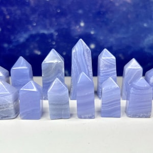 Blue Lace Agate Mini Tower: Calming Crystal Decor